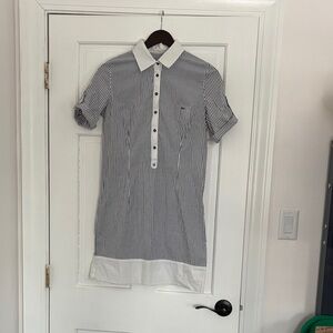 Lacoste Navy and White Striped Mini Dress